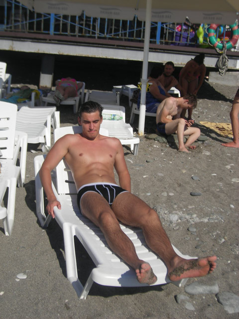 На пляже в Гаграх