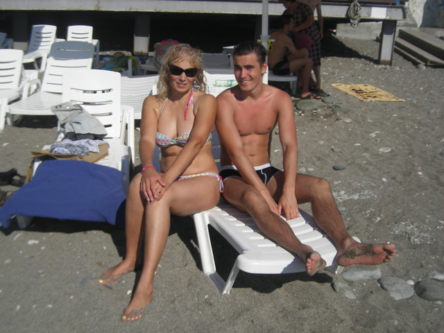 Пляж в Гаграх